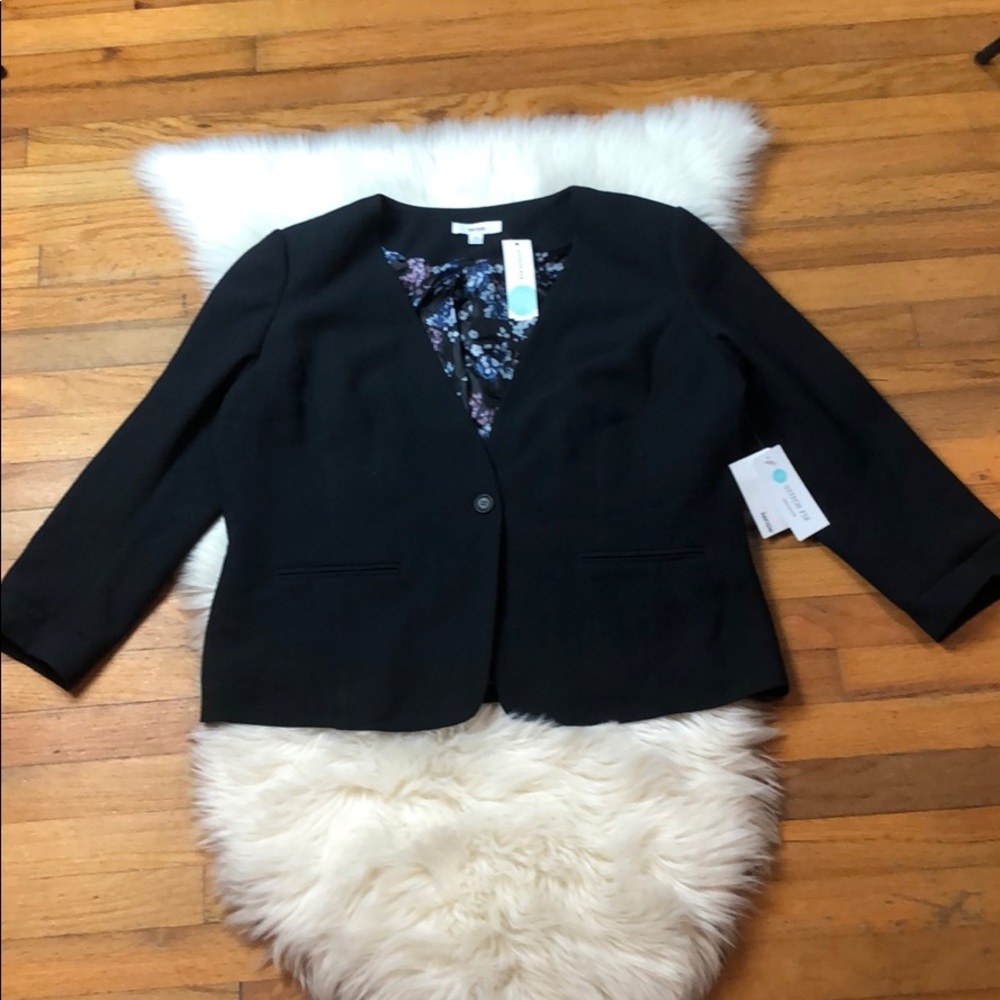Kensie Cardinia Textured Collarless Blazer NWT